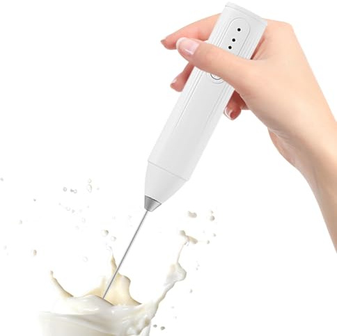Batidor de espuma de leche de 3 velocidades, batidor de café inalámbrico recargable y batidor | Perfecto para batir lattes, café, matcha, té, huevos al permitirte recargar tu dispositivo rápidamente