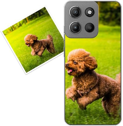 KARTXITAI Funda Personalizada Compatible con Motorola Moto g15/E15/g05/g15 Power, Carcasa Personalizado con tu Foto o Texto Imagen, Gel Flexible,Trasparente,Regalo Original +1 x Cordón Universal