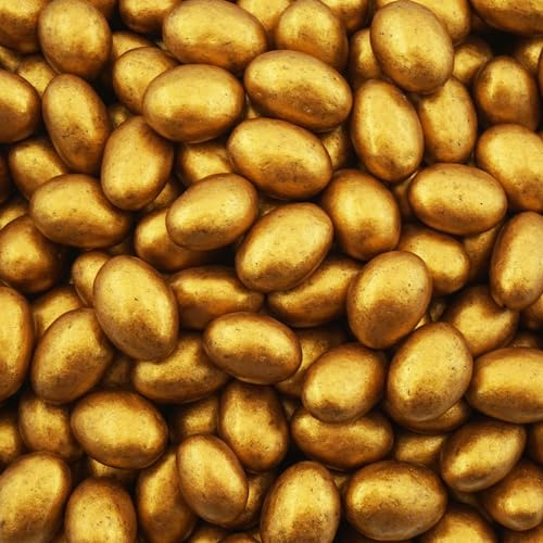 EinsSein 0.4kg Schokomandeln Milchschoko gold | ca. 60 Stück goldene Hochzeitsmandeln für Gastgeschenke Hochzeit Taufe Kommunion Konfirmation | Taufmandeln Zuckermandeln Bonboniere Confetti