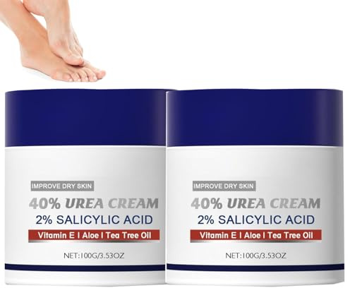 Urea-Creme 40 Prozent für Fuß und Hände,Hornhautentferner Fußcreme, Handcreme, Bodylotion für rissige Fersen und trockene Haut Tiefe Feuchtigkeitsspendend (2)