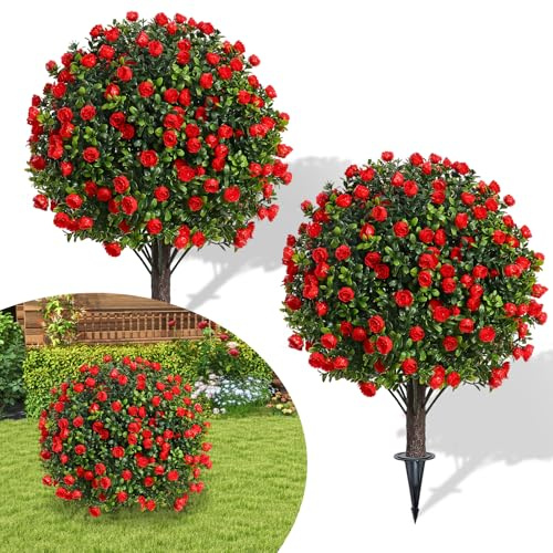 sykart Albero artificiale di rose topiaria palla