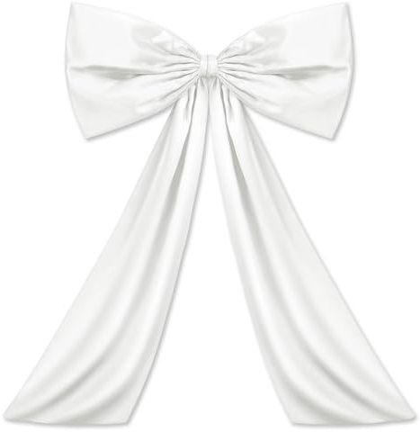 Große Satinschleife, 60 x 90 cm Geschenkschleife Groß, Exquisit Schleife Deko, Satinschleifen Grosse für Partydekoration, Wanddekoration, Hochzeit, Heimdekoration (Creme)