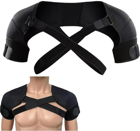Doble Soporte de Hombro for Mujeres y Hombres, Soporte de compresión Ajustable for la articulación acromioclavicular, Hombro congelado, articulación desgarro del Labrum.(XXL/XXXL)