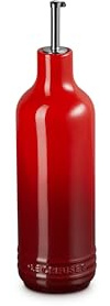 Le Creuest Stoneware Signature Oil Cruet, 20 oz., Cerise