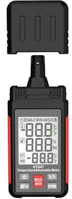 HT607 Igrometro digitale, misuratore di temperatura e umidità, termometro-igrometro LCD, termometro, igrometro, psicrometro, bulbo umido, punto di rugiada,Professionale