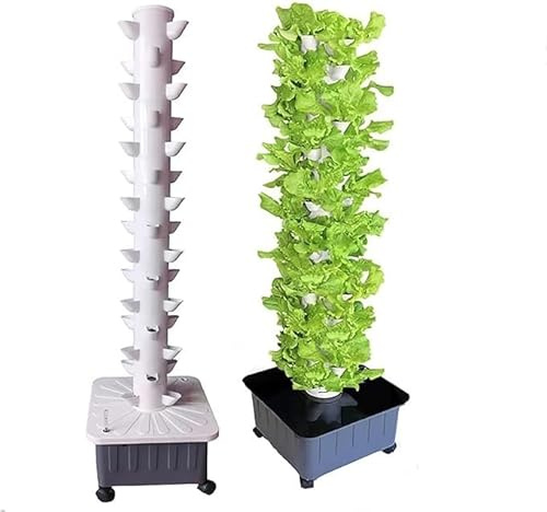 RRrawgff Torre idroponica, Sistema di Coltivazione acquaponica a 45 Fori, Kit di Coltivazione aeroponica da Giardino a Torre da 15 Piani per Erbe aromatiche, Sistema di Coltivazione Verticale idropon