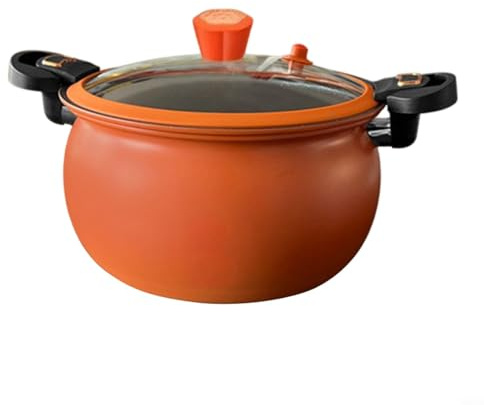 BEAZOOM Pentola a pressione antiaderente, pentola da cucina in metallo da 6QT per zuppe stufati di fagioli, con coperchio e valvola di blocco di sicurezza, pentola da cucina facile da pulire (verde