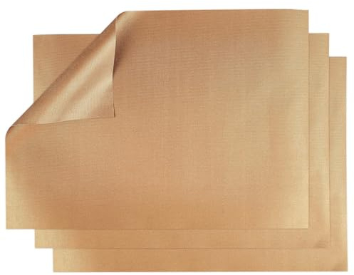Set med 3 återanvändbara bakplåtar 40 x 30 cm - non-stick teflonugn, tvättbart bakpapper för bakverk, grill och luftfrys, värmebeständig, kan skäras till
