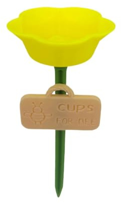 Bain d'abeilles pour le jardin avec piquet - Décoration extérieure anti-fuite | Distributeur de nourriture pour abeilles pour extérieur, cour, pelouse, terrasse, chemin, parterre surélevée, trottoir, ferme
