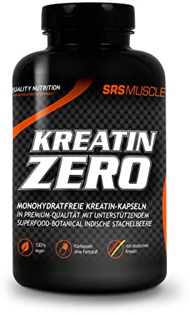 SRS Muscle - Kreatin Zero, 120 Kapseln | monohydratfrei | mit Creapure® AH und coffeinfreiem Emblic Boost | deutsche Premiumqualität