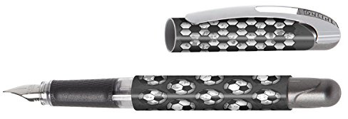 Online Füller College Goal, Tinten-Füller für Linkshänder, ergonomisches Griffstück, hochwertige Iridium-Feder medium, Standard-Tintenpatronen, inkl. Kombipatrone blau, Allergiker geeignet