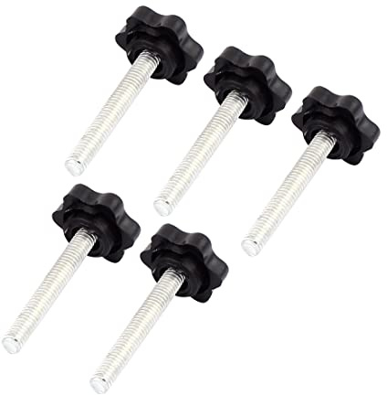 sourcing map 5Stück Feststellschraube Griff M6 x 40mm Außengewinde 25mm Sechskant schwarz de