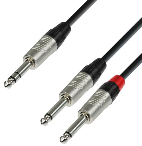 Adam Hall Cables 4 STAR YVPP 0600 - Cavo audio REAN jack stereo da 6,3 mm a 2 x jack mono da 6,3 mm 6 m