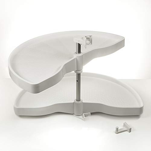 Eckschrankdrehbeschlag 1/2-Kreis Drehbeschlag 1000er Halbkreisboden mit weißen Drehböden belastbar bis 20 Kg pro Boden für 100er Eckschrank von SO-TECH® - Made in Germany