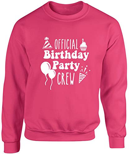 Hippowarehouse Official Birthday Party Crew Unisex Jumper Sweatshirt Pullover Fuchsia Pink