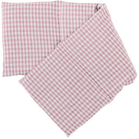 Bio-Bio 4-Kammer Dinkelkissen 20x60cm - Bio-Füllung & Bio-Stoff rosa-weiß - Wärmekissen Körnerkissen