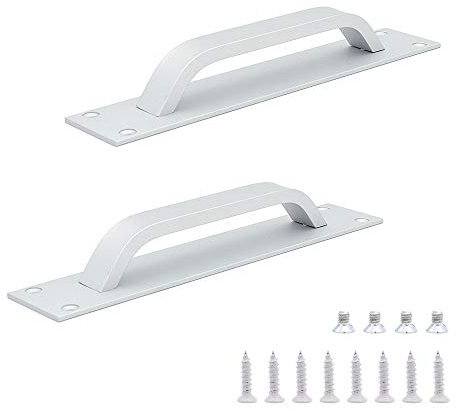 Set of 2 NUZAMAS Aluminum Alloy Sliding Door Handles, Fire Door Handles, Cabinet Door Handles, Pull Push Open, 20cm X 4cm (7.8 inch X 1.5 inch), Silver Color