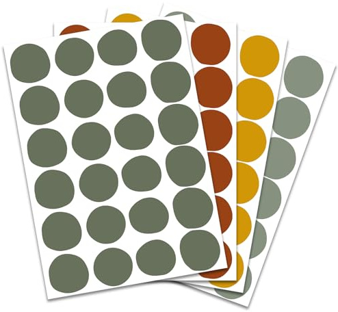 Yabaduu Tupfen Set Wandtattoo 4 Farben auf 4 Din A4 Bögen insgesamt 96 Aufkleber Punkte Dekor für Kinderzimmer Babyzimmer Dekor Selbstklebend (Y043-03 Grün)