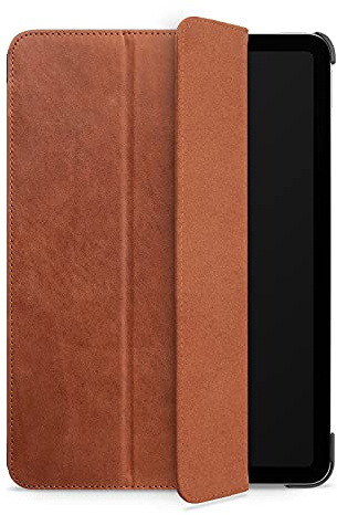 WIIUKA Hülle für iPad Pro 11 (2020), Deutsches Leder, Lederhülle extra Dünn, Premium Smart-Cover Case, Vintage Braun