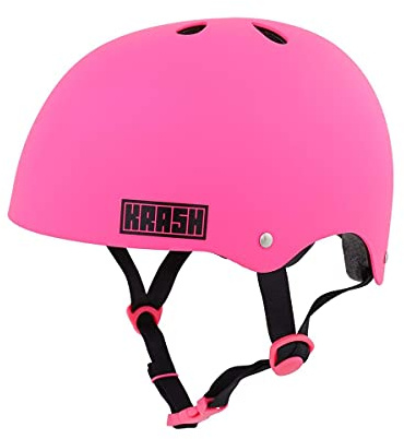 KRASH Unisex-Youth Pro Fit System Barn/Barnhjälm (5+ år) - Matt Rosa-Unisize 50-54 cm