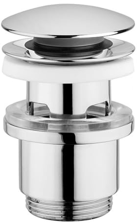 Edouard Rousseau Bonde de Lavabo Clic-Clac, diam. 63 mm, certifié NF, avec Trop Plein, Standard, Finition Chromée