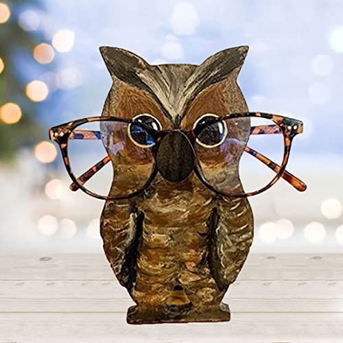 LANMOU Lustige Holz Brillenhalter Handgeschnitzte Eule Brillenhalter Ständer Tiere Form Sonnenbrillenhalter Ständer Niedliche Brillenhalter Brillenhalter Für Home Office Schreibtisch Dekor