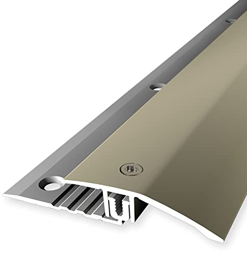 PROVISTON | Ausgleichsprofil | Parkettprofil | Breite: 44 mm | Höhenausgleich: 6.5-16 mm | Länge: 1000 mm | Aluminiumprofil | Sand | 1 Stück