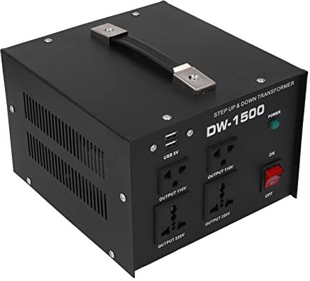 Transformador de Potencia 1500W Convertidor de Voltaje Servicio Pesado Boost Monofásico Ca 110-120V 220-240V Entrada de Baja Frecuencia Ajustable (EU Plug)