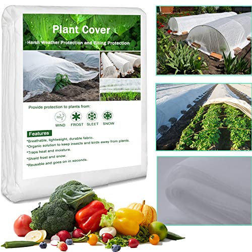 YY-JUNYING Garden Fleece，40gsm Heavy Plant Fleece Frost Protection, Reusable Horticultural Fleece for Frost and Insect,frost protection for plants(2m x 5m,White)