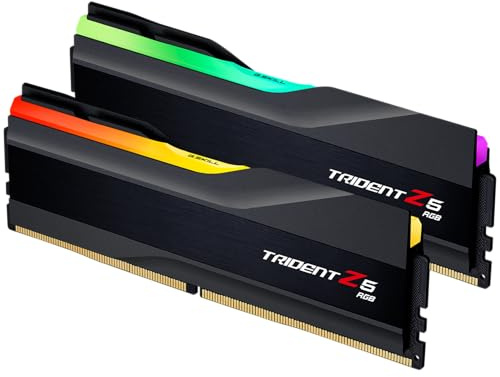 G.Skill Trident Z5 RGB Series DDR5 RAM (Intel XMP 3.0) 64GB (2x32GB) 6400MT/s CL32-39-39-102 1.40V Memoria U-DIMM - Negro Mate (F5-6400J3239G32GX2-TZ5RK)