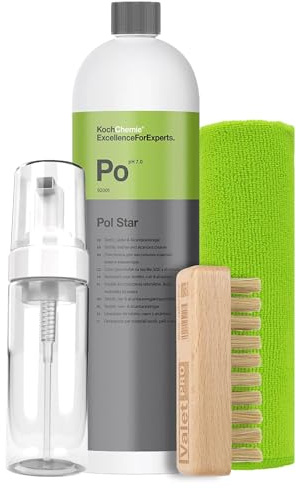 Innenreinigung Set - Koch Chemie POL Star 1 Liter - Schaumerzeuger+ ValetPRO Lederbürste + Innen Mikrofasertuch