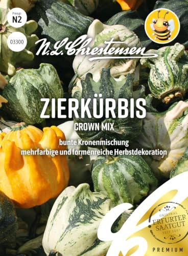 Zierkürbis Crown Mix Samen | bunte Kronenmischung, mehrfarbig und formenreiche, für Herbstdekoration