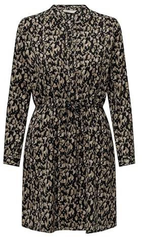 ONLY Onlcory L/S V-Neck Tunic Wvn Noos, Vestito Donna, Nero (Black/AOP: Cora Graphic), L