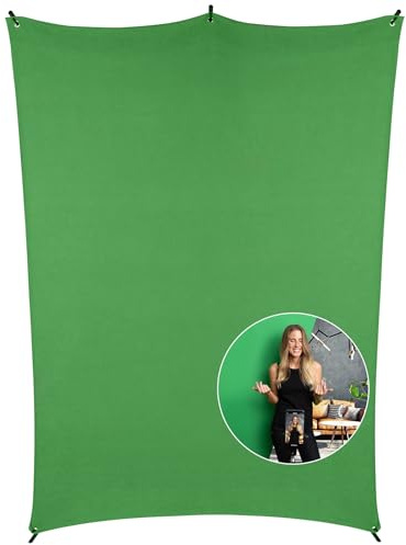 Fotohintergrund Grün 2,1 x 1,5 m, Rollei X-Drop Hintergrund Fotografie Faltbare Waschbares Polyester für Chroma Key Fotostudio Portrait Produktfotografie, Fotohintergrund-Hintergrund-Fotografie-Grün