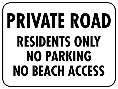 Señal De Advertencia, Carretera Privada Solo Para Residentes Sin Estacionamiento Sin Acceso A La Playa Letreros De Advertencia Retro Chapa De Metal Impermeable Carteles De Pared De Metal,20X30Cm