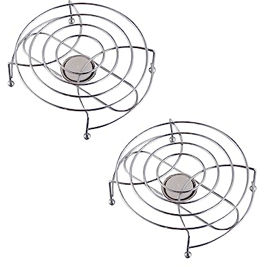 2er Set Novaliv Stövchen Edelstahl 17cm Durchmesser Hält Getränke Lange Warm Silberfarben Langlebig Teekannen Wärmer Topfwärmer Tassenwärmer Warmhalteplatte Teewärmer