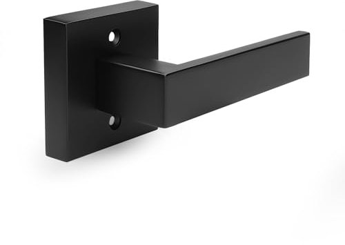 Probrico Matte Black Square Bar Dummy Lever, Modern Closet Door Handle, Non-Turning Interior Single With Exposed Screws (2 Pack)