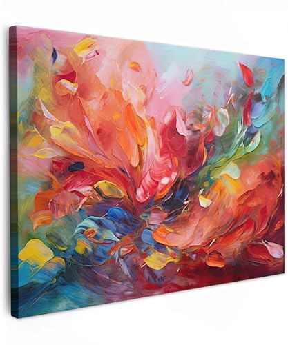 MuchoWow© Impression sur Toile Photo Peinture 70x50 cm Tableau Decoration Murale Chambre Salon Maison Deco Cuisine Peinture à l'huile - Art - Abstrait - Coloré