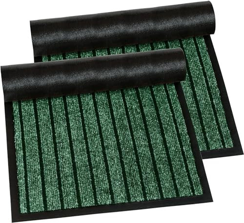 PHP Dirt Trapper Door Mat for Indoor & outdoor, Doormat, Washable Barrier Door Mat, Heavy Duty Non-Slip Entrance Rug, Shoes Scraper (Green, 80 x 150 cm (2 ft 6 in x 5 ft))