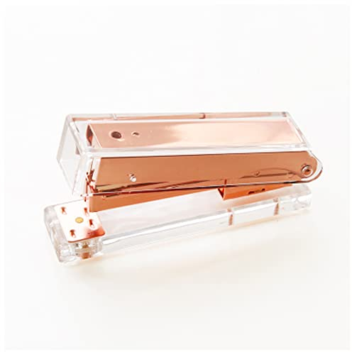 SEvso Hefter Luxus Rose Gold Gold Manual Hefter Mode Metallhefter 24/6 26/6, einschließlich 1000 Stücke von Heftklammern Klammerloser Hefter (Size : Rose Gold Stapler)