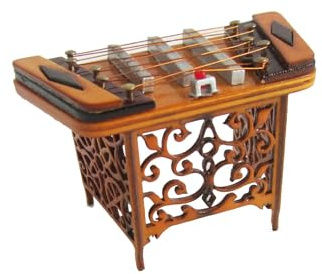 modèle Ornements d'instrument de Musique Mini Modèle D'instrument De Musique Modèle Dulcimer Miniature Modèle Dulcimer Simulé Ornements D'instrument De Musique Dulcimer