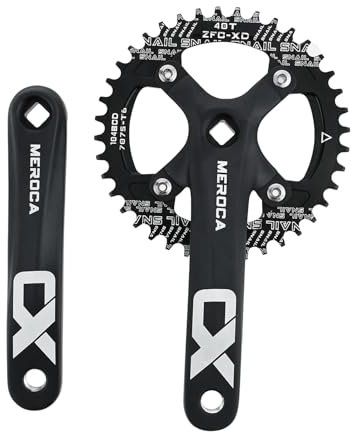 PETCHOR Square Taper Crankset MTB, Mountain Bike Single Speed Crankset, Bicycle Crank Arm Set 170mm 104BCD, 40T Chainring & Bolts, Black