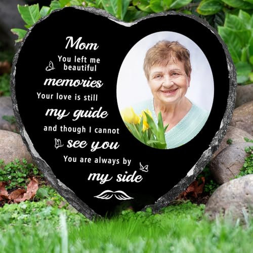 Skyeasure Regalo commemorativo per la perdita della mamma, cornice commemorativa personalizzata, regalo di simpatia per la perdita della madre, pietre commemorative umane regali per lutto regali di