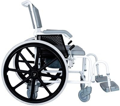 Dusch Toilettenstuhl Fahrbar Nachtstuhl,Pflege Toilettenrollstuhl,Commode Toilet Chair for Bedroom,Rollstuhl,Toilettenstuhl für Senioren mit Rollen A