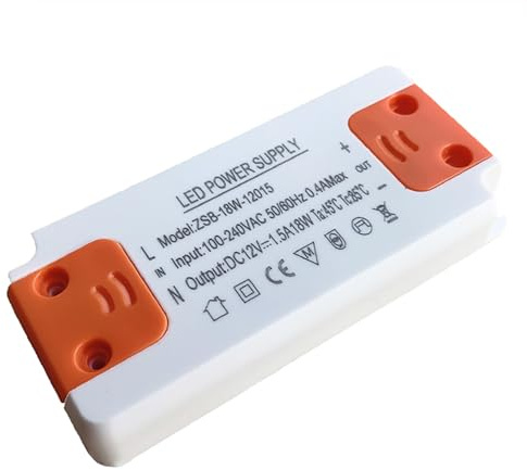 SHUBEIEUMI Trasformatore LED 18W, LED Alimentatore LED 12V DC Costante per Strisce LED, Luci per Armadi, Display a LED e Lampadine a LED G4, MR16 GU5.3 MR11