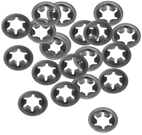 Kozelo 20 Piezas Arandela de Bloqueo de Estrella con Dientes Internos M8 - [8mm ID x 18mm OD] para Equipos Mecánicos Impactos Absorción Bloqueo de Velocidad Rápida de Acero 65Mn