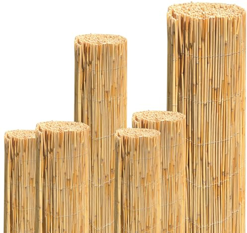 JORON Schilfrohrmatte, 100x600cm Schilfmatte Sichtschutz, 100% Schilf Sichtschutz Zaun, Windschutz & Sonnenschutz, für Haus, Balkon, Terrasse, Garten