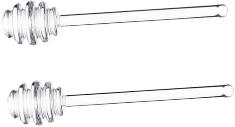 Alipis Bâtonnet Mélangeur De Miel 2 Pièces en Plastique Solide Transparent, Rainures Profondes pour Café Et Confiture, Longueur Confortable, Usage Alimentaire Polyvalent, Cuisine Et Service