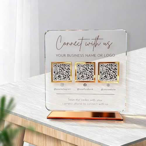 Pahdecor Personalisierte Maßgeschneiderte QR-Code-Schild, Verschiedene Ausführungen Für Bargeldanwendungen, Scan-Code-Zahlungsplaketten Für Schönheitssalons