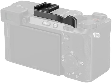 SMALLRIG Daumengriff für Sony Alpha 7C II/Alpha 7CR / Alpha 7C, ergonomisches Design, integrierter Blitzschuh, für Licht, Mikrofon, Gewicht nur 8 g (schwarz) – 4820 | integrierter Kaltschlitten